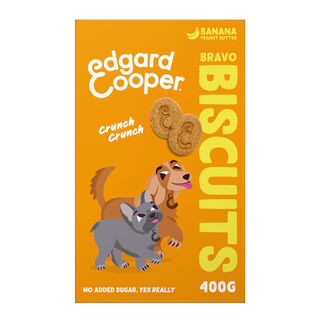 Edgard & Cooper Galletas de Plátano y Mantequilla de Cacahuete para perros